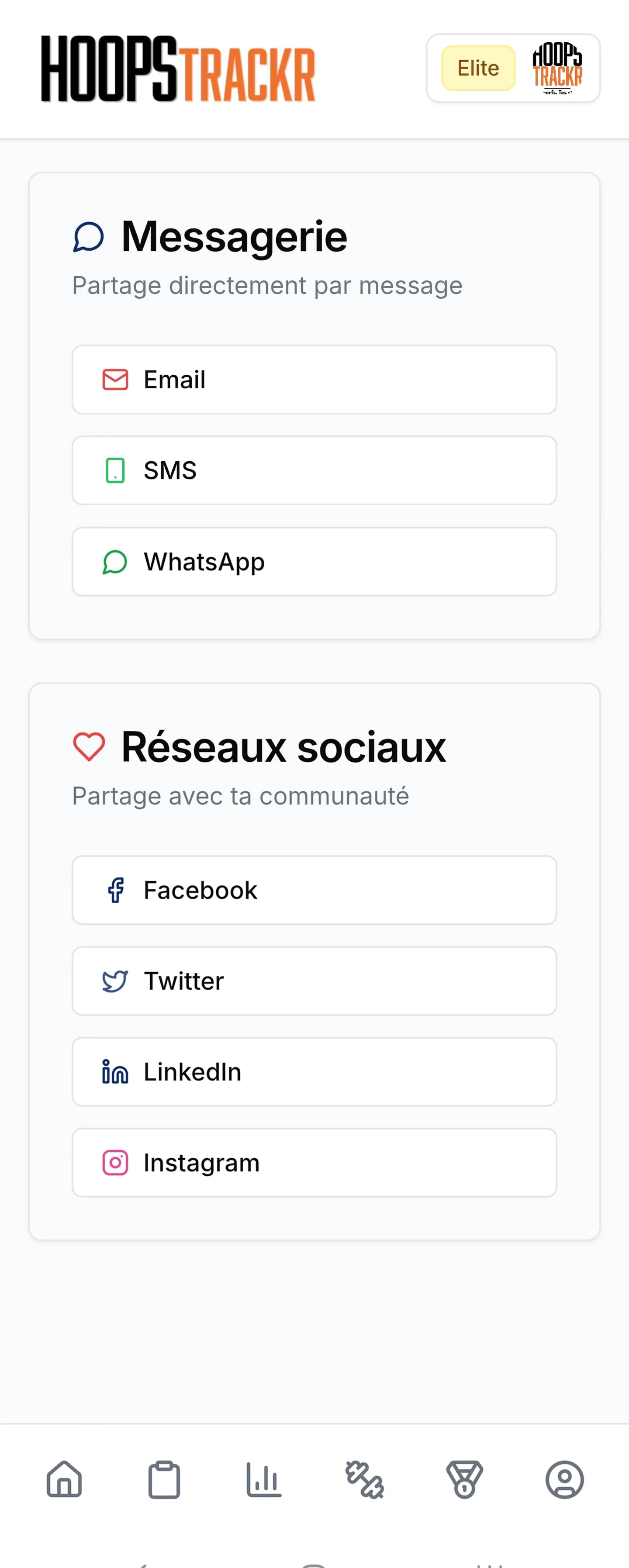 Partage tes performances en un clic